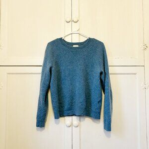 Garnet Hill Essential Washable-Cashmere Sweatshirt Cashmere Sweater Blue